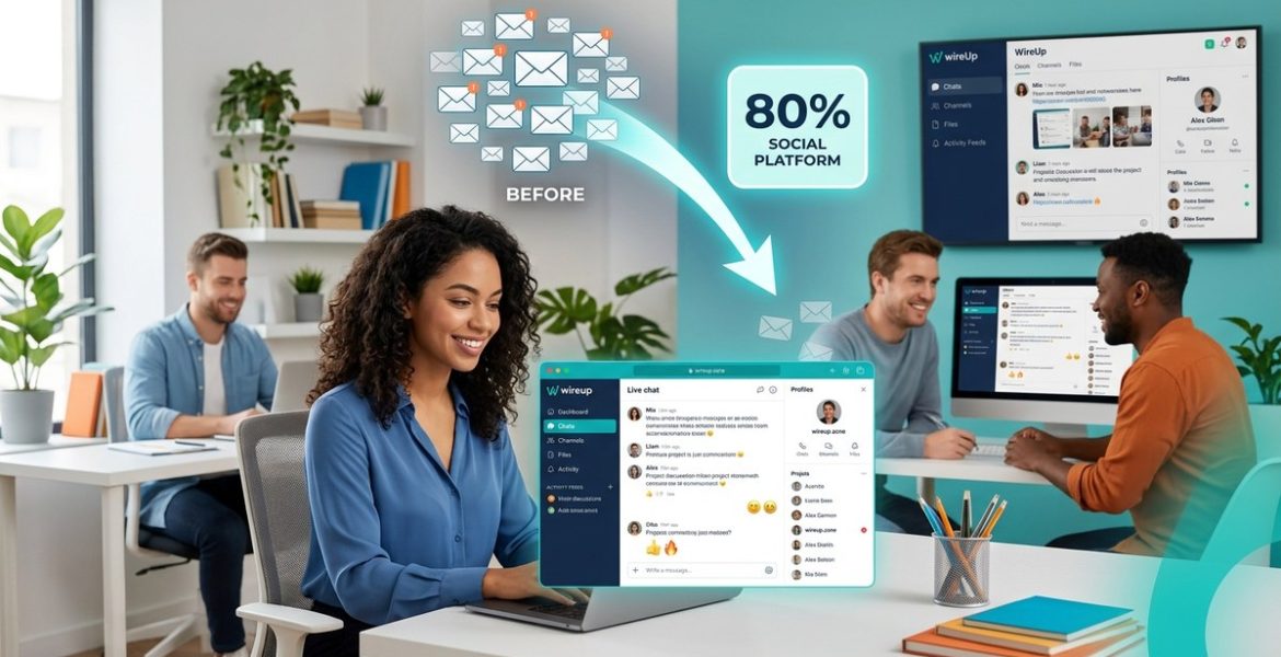 How Social Networking Can Cut Your Remote Team's Email Traffic by 80%