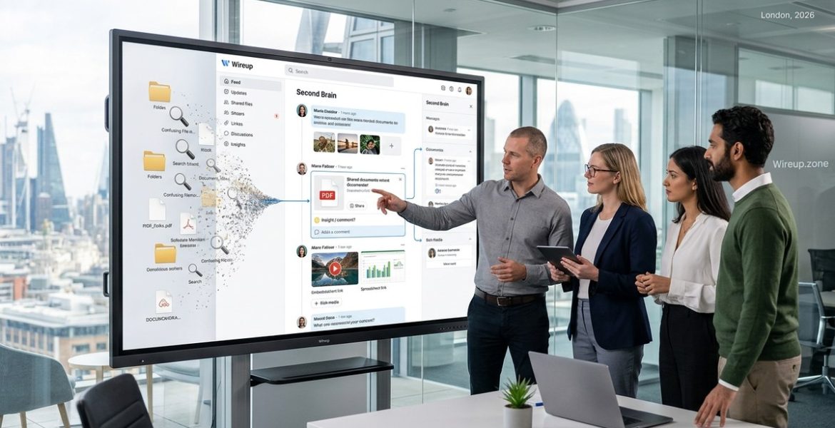 Stop Searching for Files: How Social Feeds Become Your Team's Second Brain in 2026